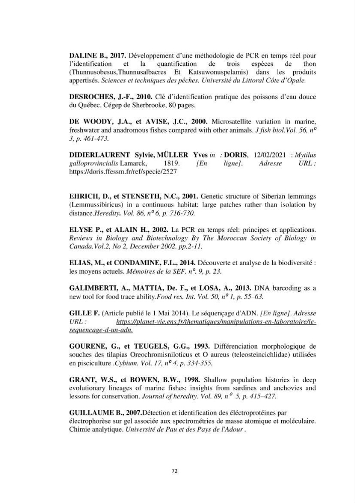 Contribution a la caractérisation systématique et morphologique des poissons :