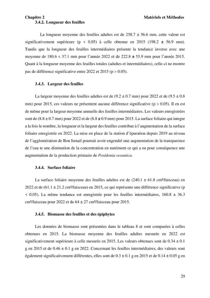 Surveillance de la limite supérieure de l\'herbier à Posidonia océanica du front de mer de la ville de Bou Ismail