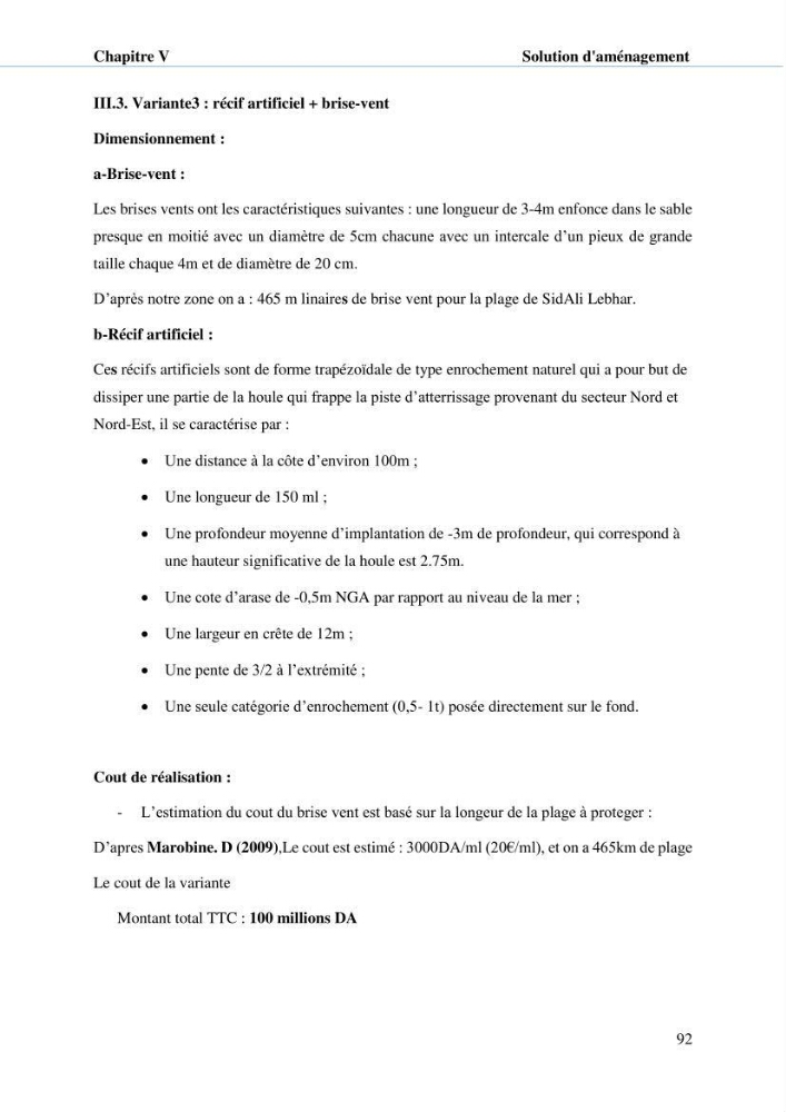 Hydrologie, modélisation hydro-sédimentaire et conception des ouvrages de protection : cas de la baie de Béjaia