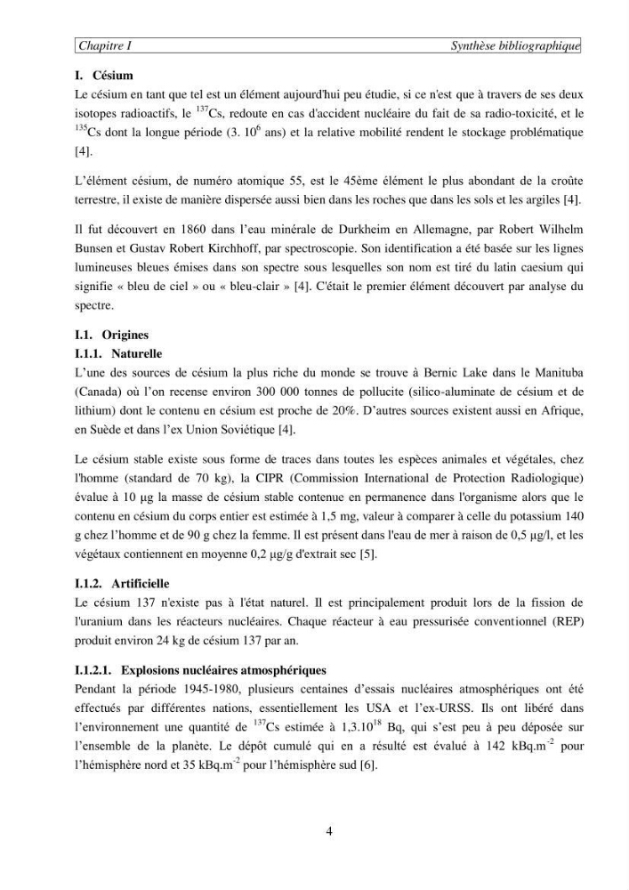 Etude de la rétention de césium en milieu aqueux par un biosorbant