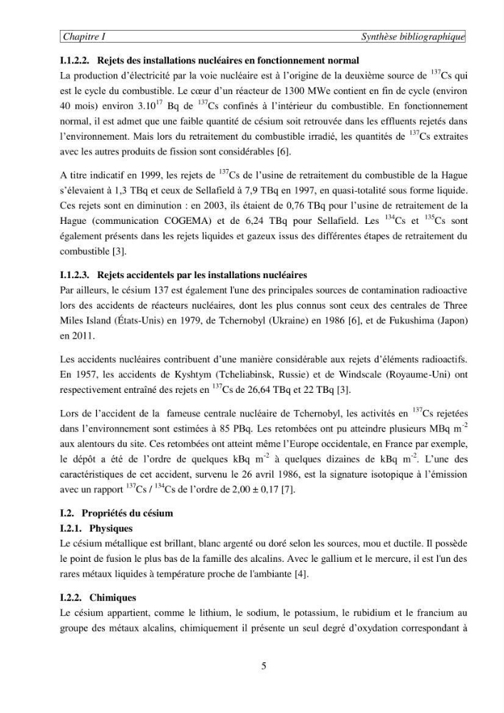 Etude de la rétention de césium en milieu aqueux par un biosorbant