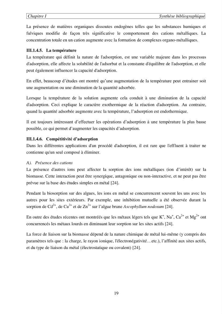 Etude de la rétention de césium en milieu aqueux par un biosorbant
