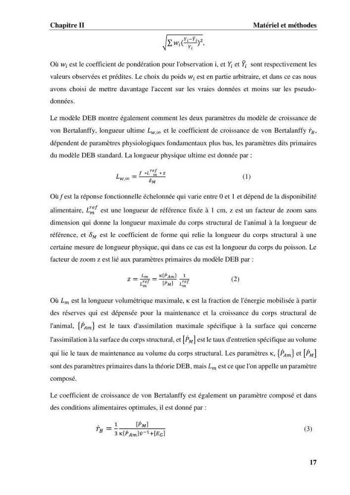 Estimation des paramètres du modèle bioénergétique DEB (Dynamic Energy Budget) pour étudier la croissance et la reproduction de quelques espèces de Sparidae et de Soleidae des côtes algériennes.