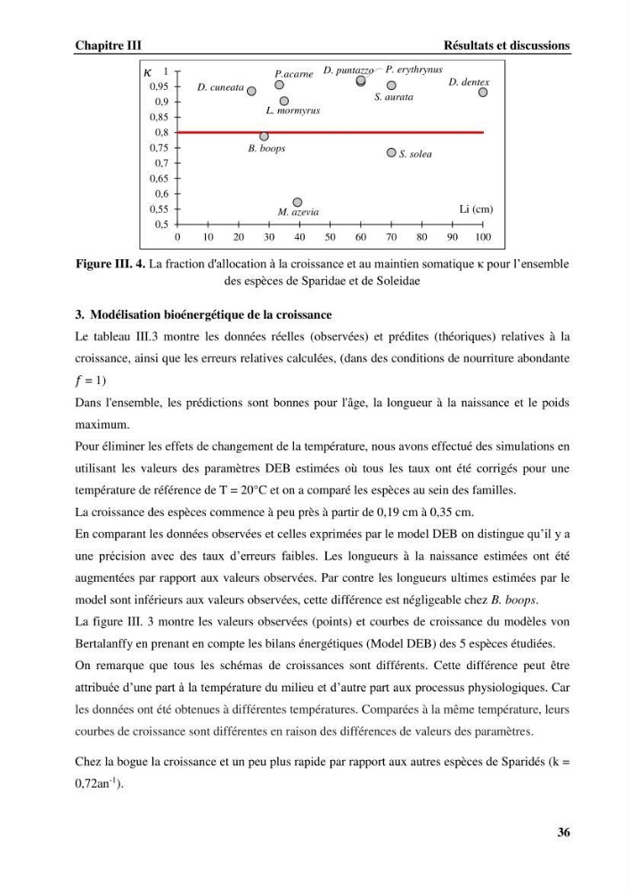 Estimation des paramètres du modèle bioénergétique DEB (Dynamic Energy Budget) pour étudier la croissance et la reproduction de quelques espèces de Sparidae et de Soleidae des côtes algériennes.