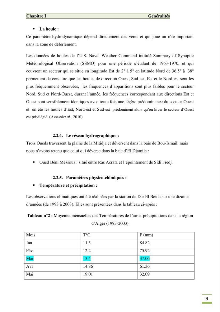 Etude de la flore algale de la région ouest d\' Alger