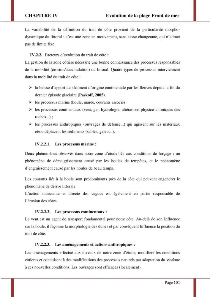 Processus morpho-sédimentaire et évolution multi-échelle de la plage front de mer de la ville de boumerdes
