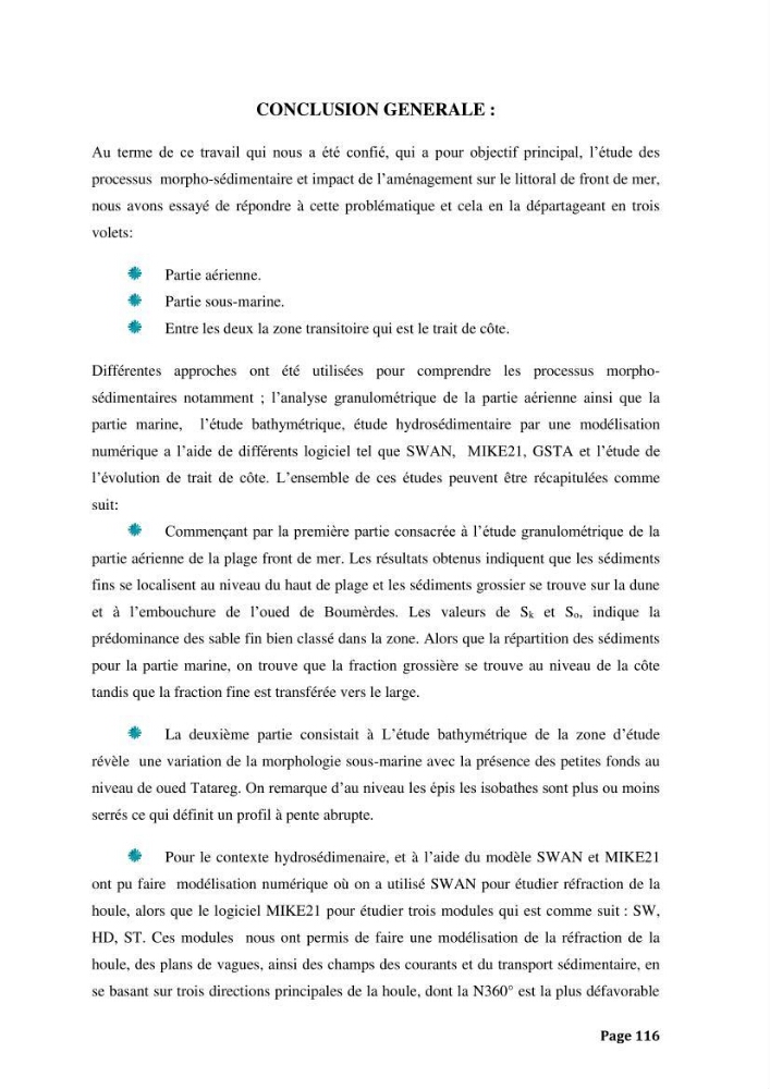 Processus morpho-sédimentaire et évolution multi-échelle de la plage front de mer de la ville de boumerdes