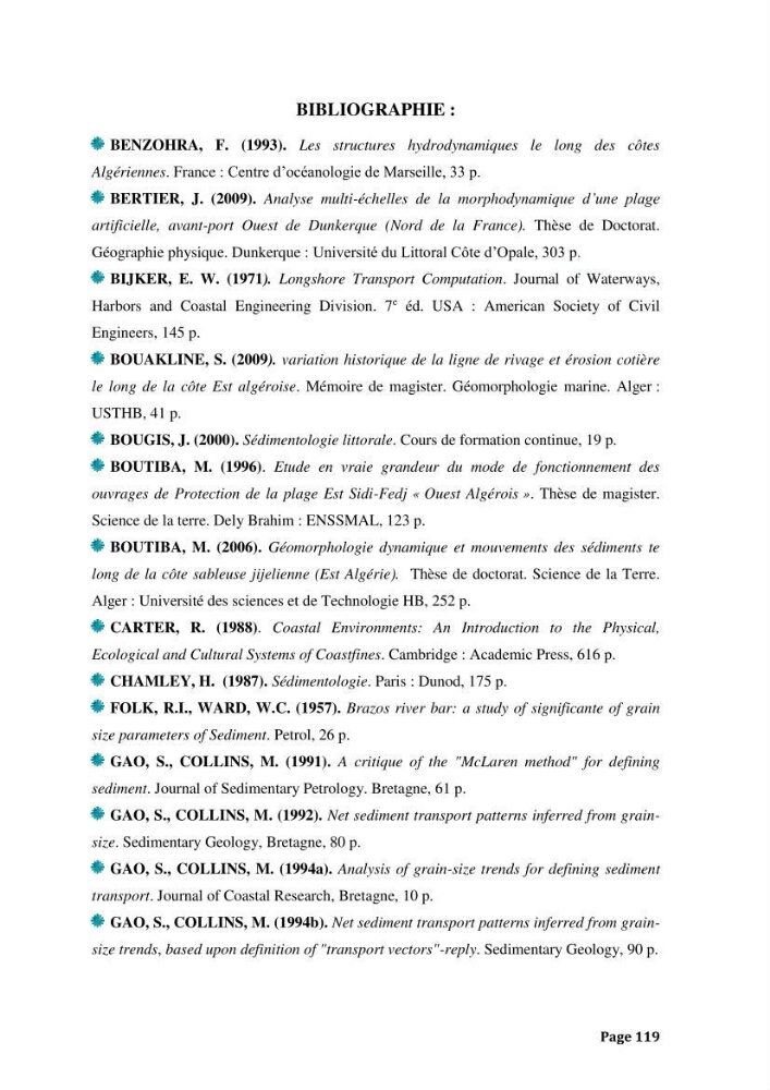 Processus morpho-sédimentaire et évolution multi-échelle de la plage front de mer de la ville de boumerdes