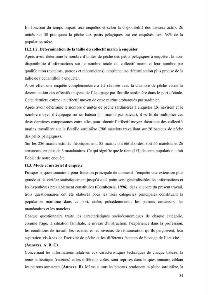 Etude des indicateurs socio-économiques de la pêcherie sardinière dans le port de Ziama Mansouriah: