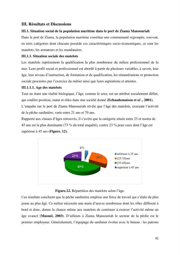 Etude des indicateurs socio-économiques de la pêcherie sardinière dans le port de Ziama Mansouriah: