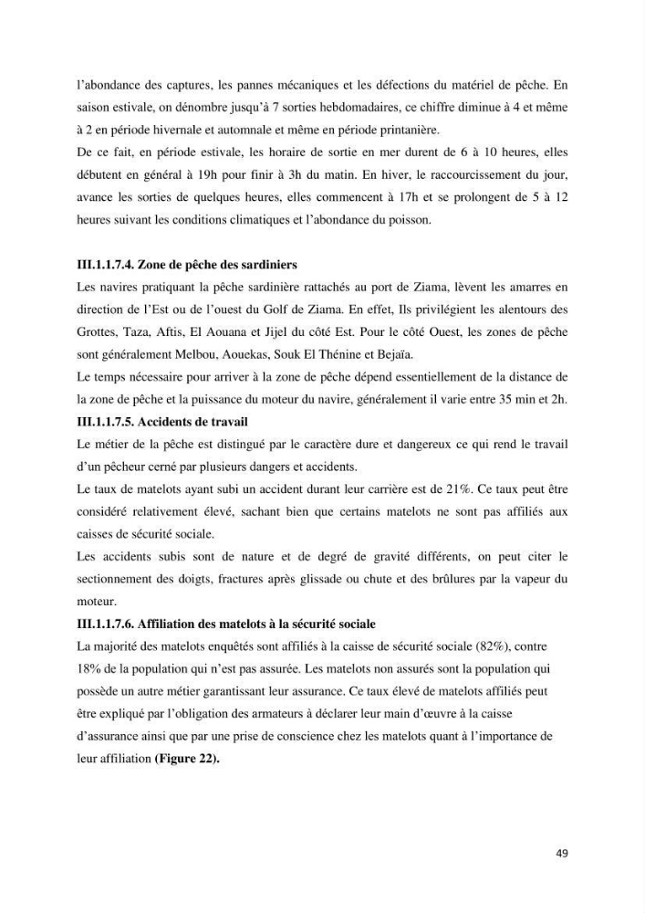 Etude des indicateurs socio-économiques de la pêcherie sardinière dans le port de Ziama Mansouriah: