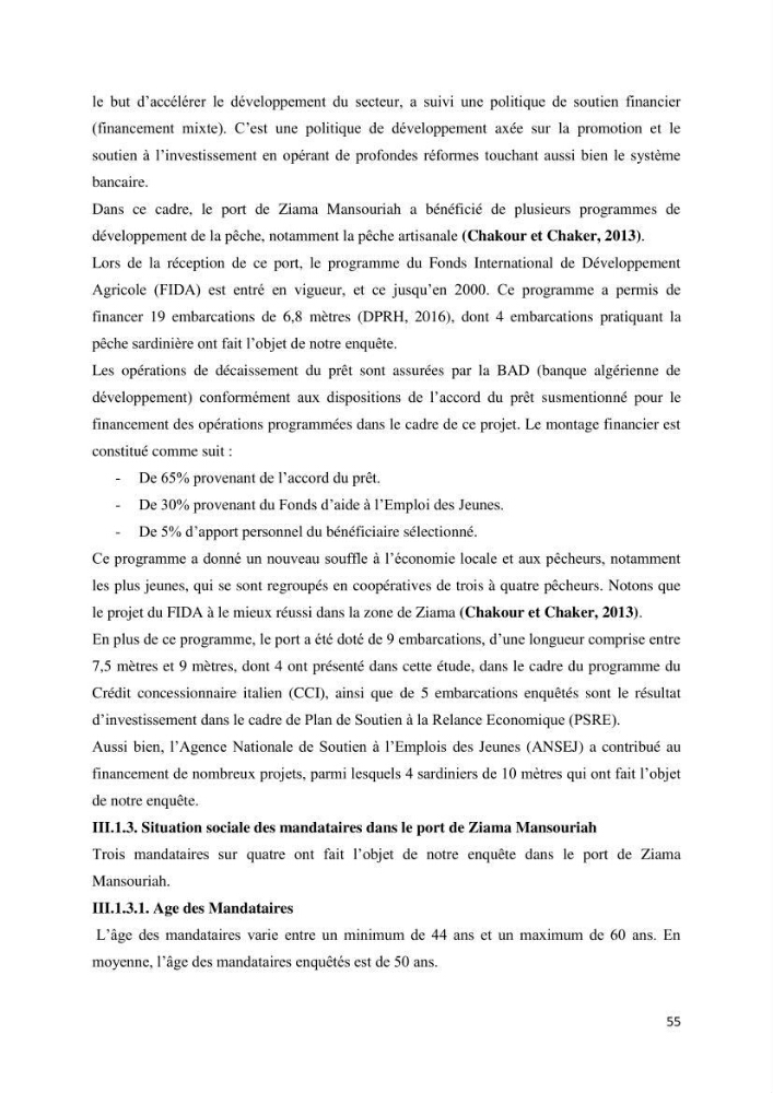 Etude des indicateurs socio-économiques de la pêcherie sardinière dans le port de Ziama Mansouriah: