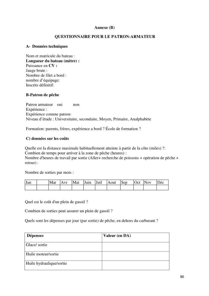 Etude des indicateurs socio-économiques de la pêcherie sardinière dans le port de Ziama Mansouriah: