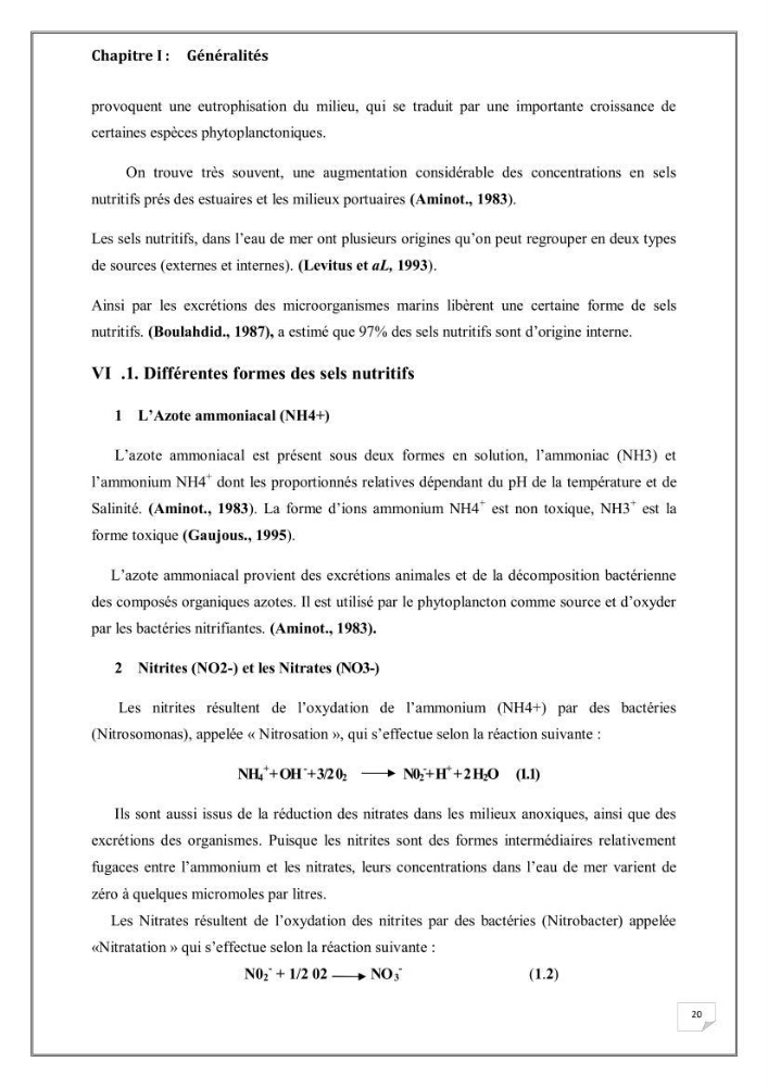 Evaluation de la pollution marine dans la baie d\'Alger et la baie d\'El Djamila