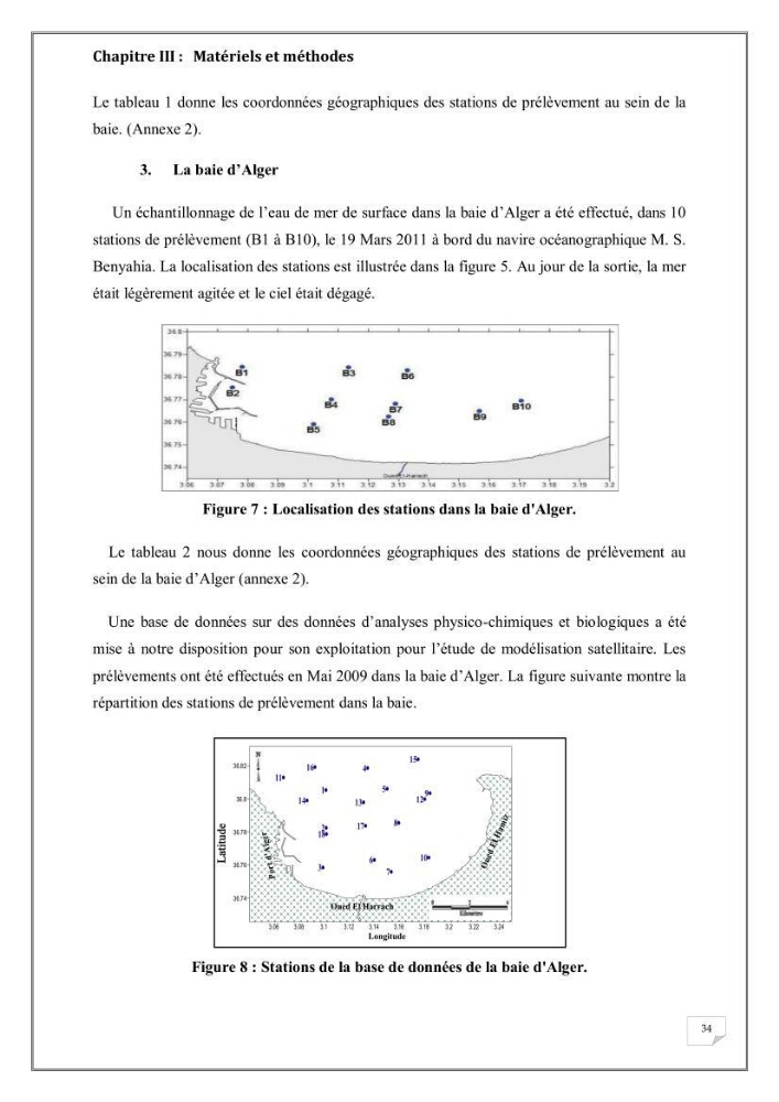 Evaluation de la pollution marine dans la baie d\'Alger et la baie d\'El Djamila