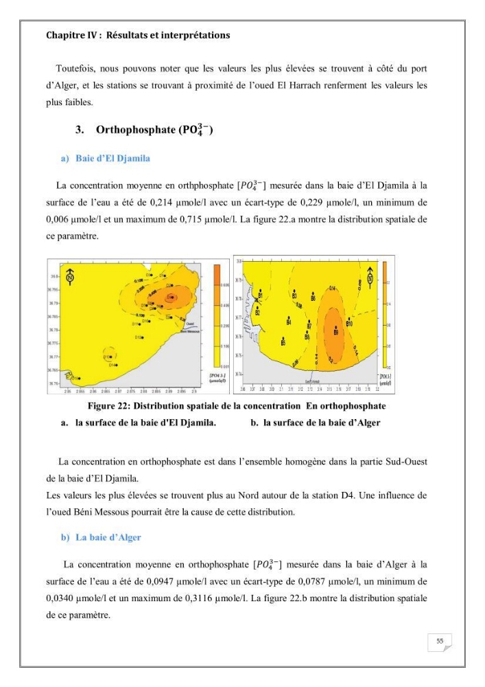 Evaluation de la pollution marine dans la baie d\'Alger et la baie d\'El Djamila
