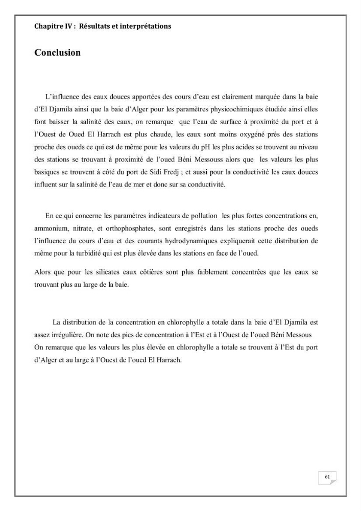 Evaluation de la pollution marine dans la baie d\'Alger et la baie d\'El Djamila