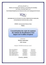 Caractérisation des rejets de saumure des stations de dessalement et leur impact sur le milieu récepteur