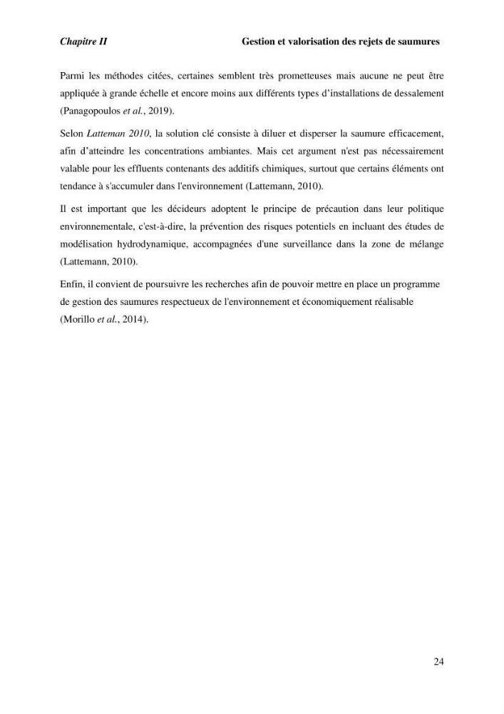 Caractérisation des rejets de saumure des stations de dessalement et leur impact sur le milieu récepteur