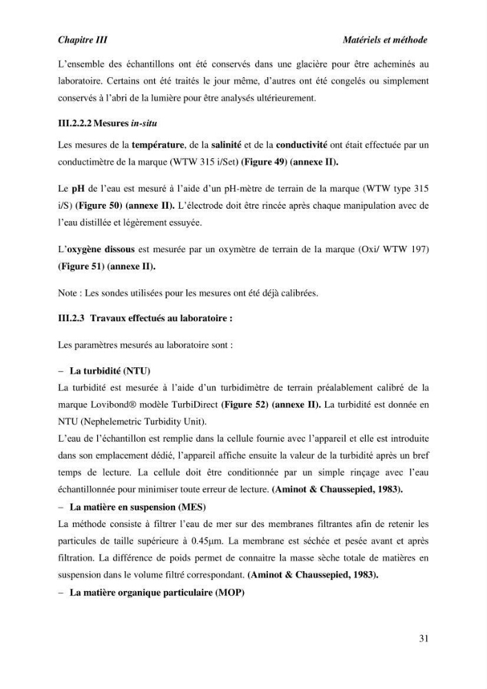 Caractérisation des rejets de saumure des stations de dessalement et leur impact sur le milieu récepteur