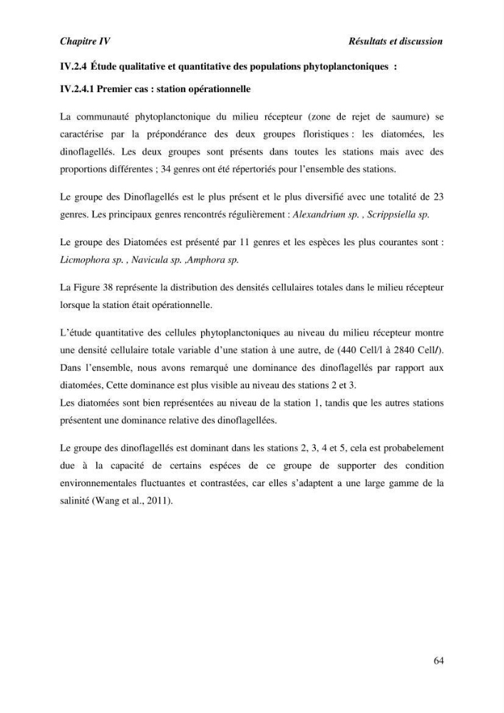 Caractérisation des rejets de saumure des stations de dessalement et leur impact sur le milieu récepteur