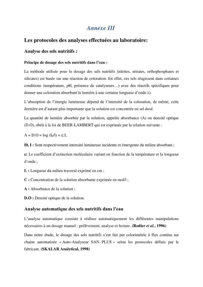 Caractérisation des rejets de saumure des stations de dessalement et leur impact sur le milieu récepteur