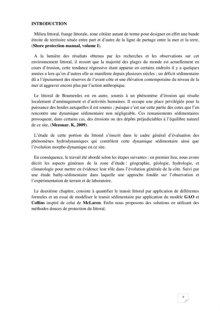 Etude de protection de la plage Est de Boumerdes