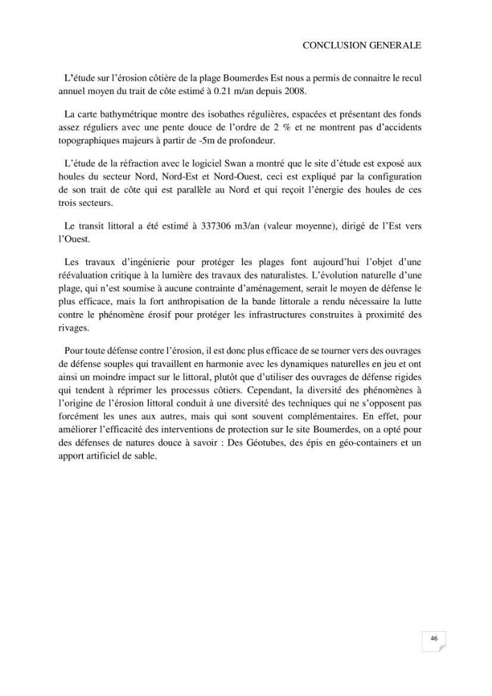 Etude de protection de la plage Est de Boumerdes