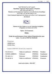 Etude des performances d'une station d'épuration des eaux usées