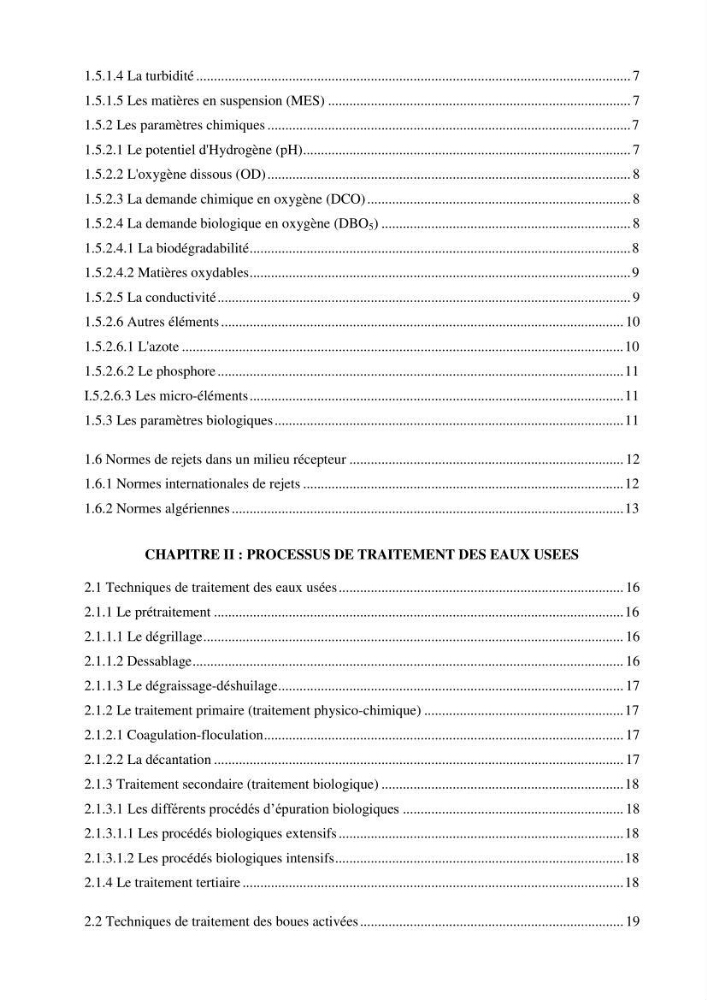 Etude des performances d\'une station d\'épuration des eaux usées