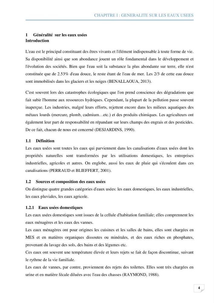 Etude des performances d\'une station d\'épuration des eaux usées