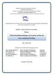 Etude biosédimentologique de la partie marine du parc d'El-Kala