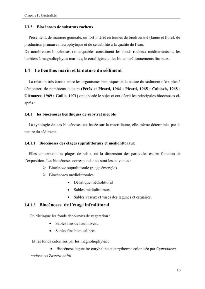 Etude biosédimentologique de la partie marine du parc d\'El-Kala