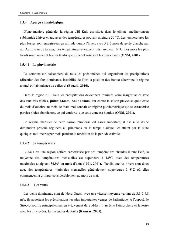 Etude biosédimentologique de la partie marine du parc d\'El-Kala