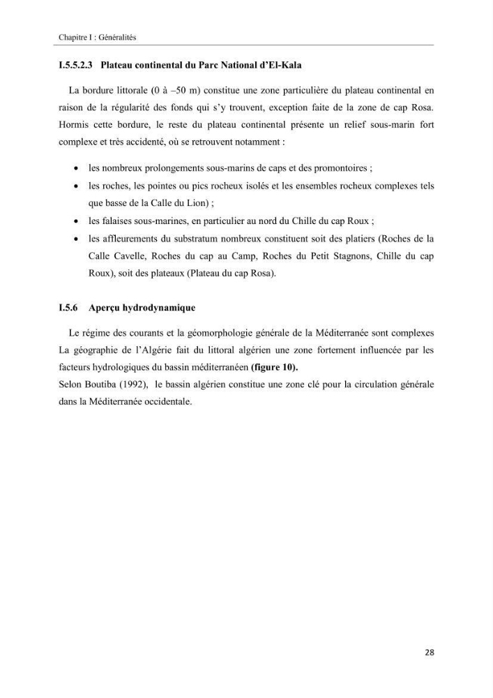 Etude biosédimentologique de la partie marine du parc d\'El-Kala