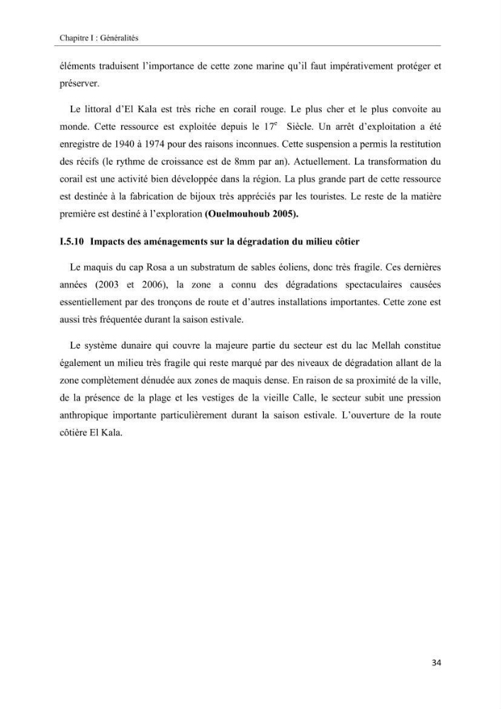 Etude biosédimentologique de la partie marine du parc d\'El-Kala