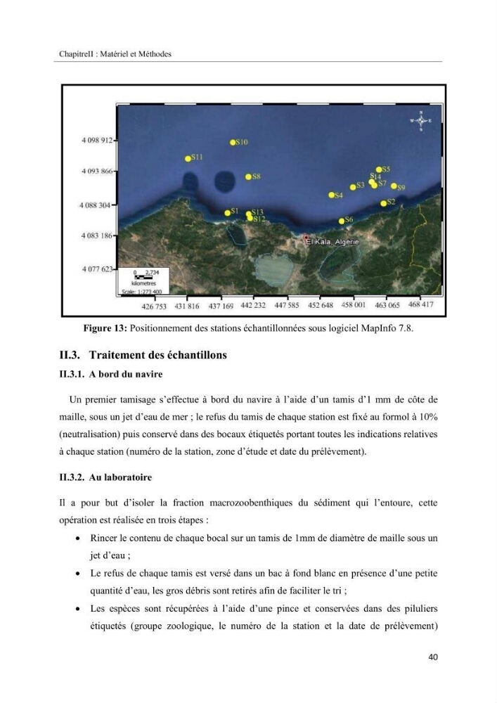 Etude biosédimentologique de la partie marine du parc d\'El-Kala