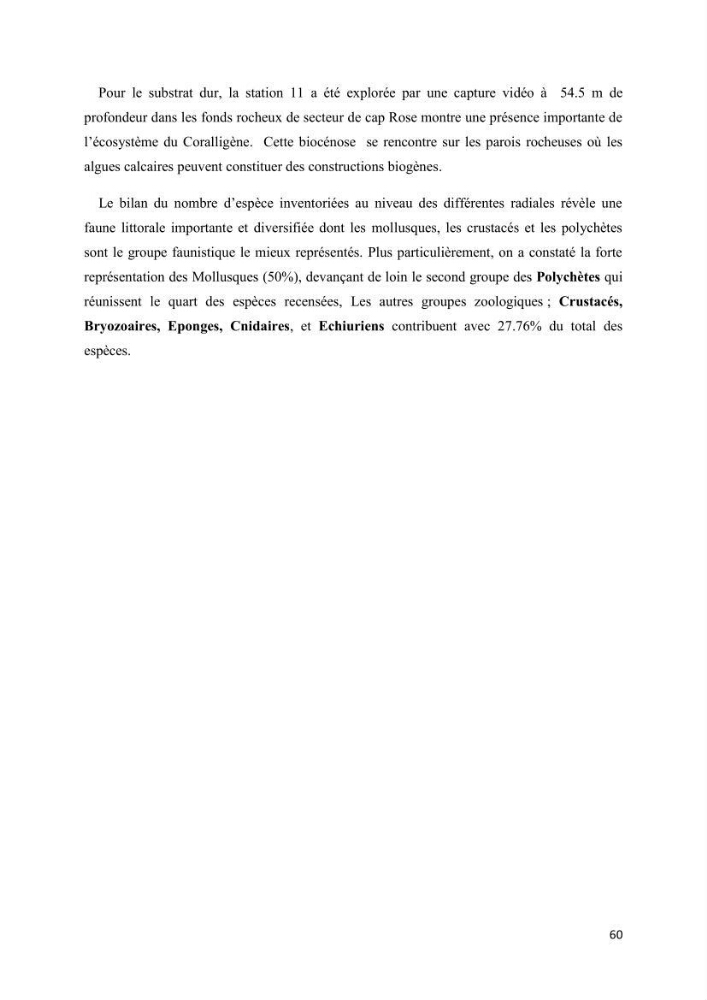 Etude biosédimentologique de la partie marine du parc d\'El-Kala