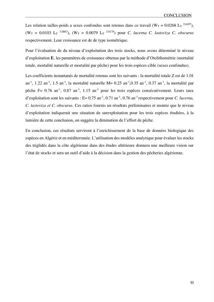 Contribution à l\'étude de la croissance et de l\'exploitation du genre Chelidonichthys ( Actinopteri, Triglidae) dans la côte Algérienne: