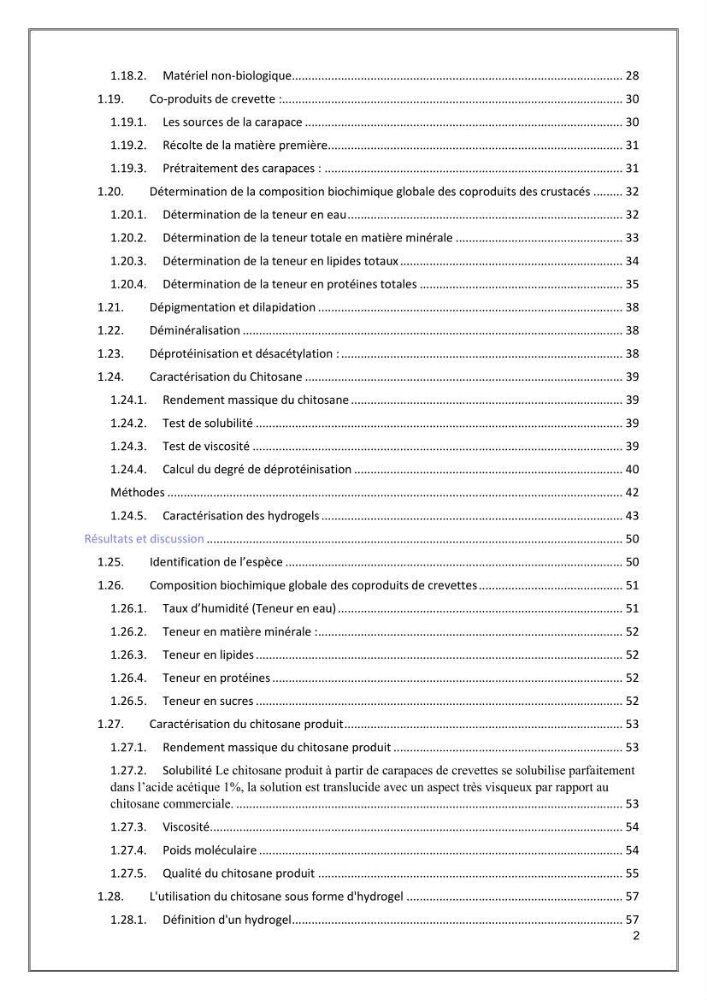 Élaboration et caractérisation de pansements innovants à base de chitosane marin.