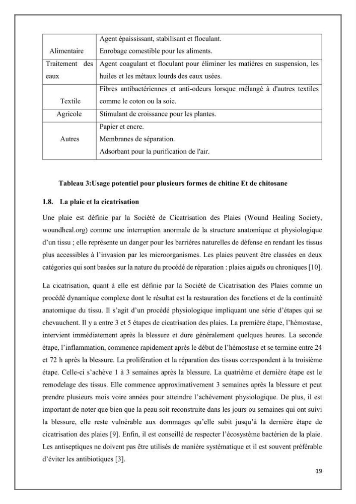 Élaboration et caractérisation de pansements innovants à base de chitosane marin.