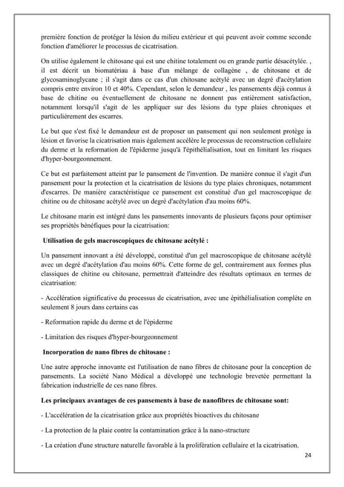 Élaboration et caractérisation de pansements innovants à base de chitosane marin.