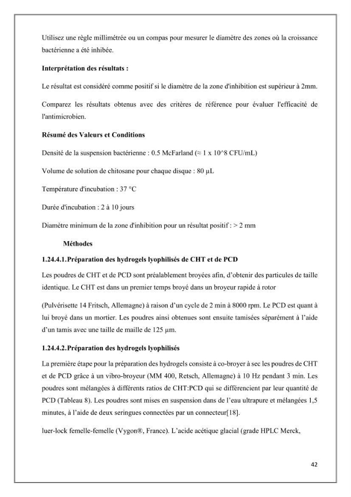 Élaboration et caractérisation de pansements innovants à base de chitosane marin.