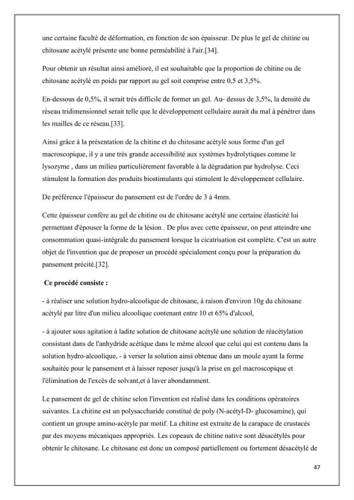 Élaboration et caractérisation de pansements innovants à base de chitosane marin.