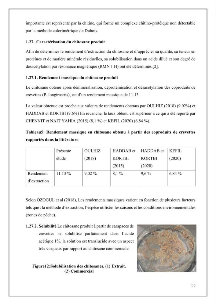 Élaboration et caractérisation de pansements innovants à base de chitosane marin.