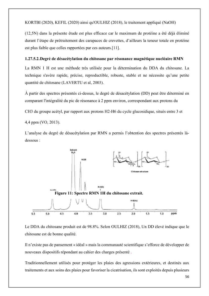 Élaboration et caractérisation de pansements innovants à base de chitosane marin.