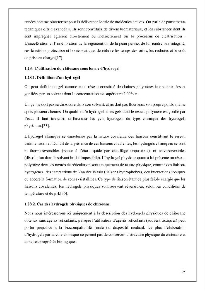 Élaboration et caractérisation de pansements innovants à base de chitosane marin.