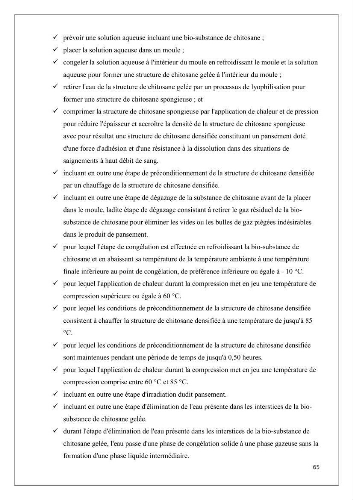 Élaboration et caractérisation de pansements innovants à base de chitosane marin.