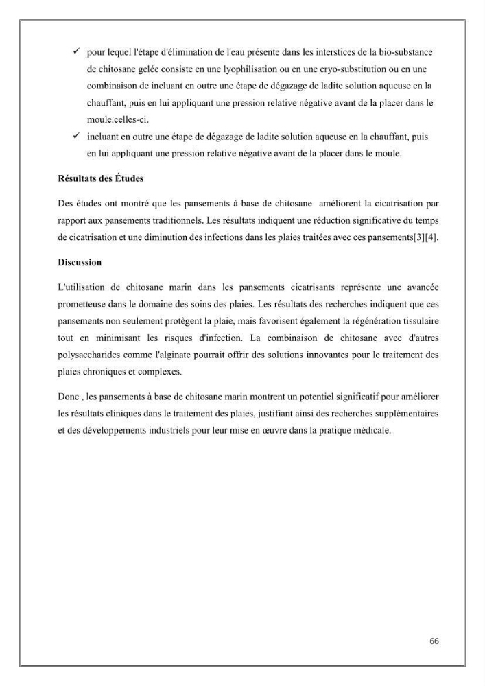 Élaboration et caractérisation de pansements innovants à base de chitosane marin.