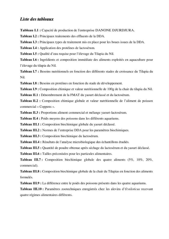 Valorisation des sous-produits de l\'industrie laitières (DANONE) en vue de la fabrication d\'un aliment aquacole